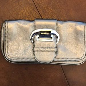 Micheal Kors metallic leather clutch